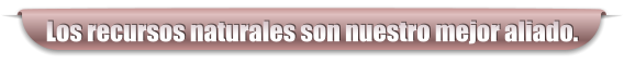 Los recursos naturales son nuestro mejor aliado.